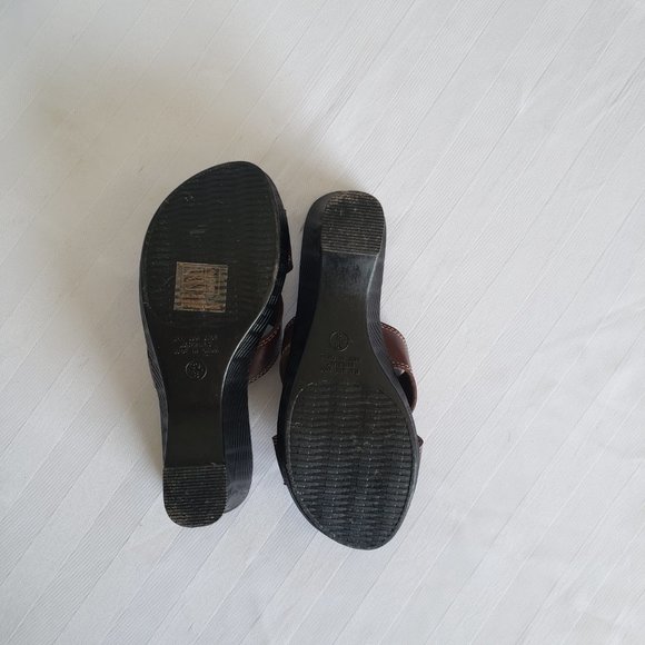 PANDORA Lightweight Wedge heel brown and tan mule sandal. Platform sole. - Picture 5 of 5